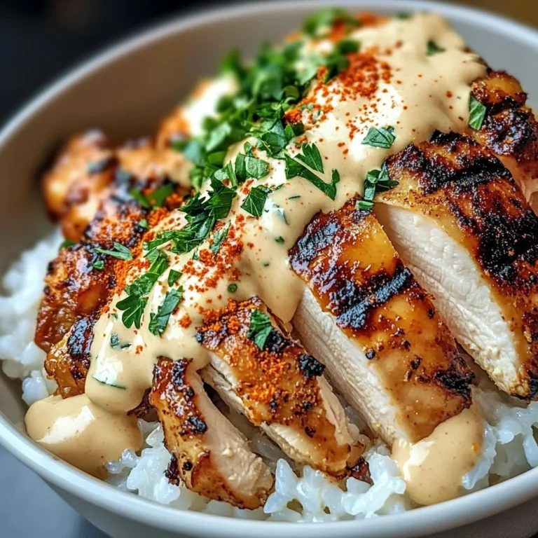 Chicken & Rice Bowls With Creamy Garlic Sauce