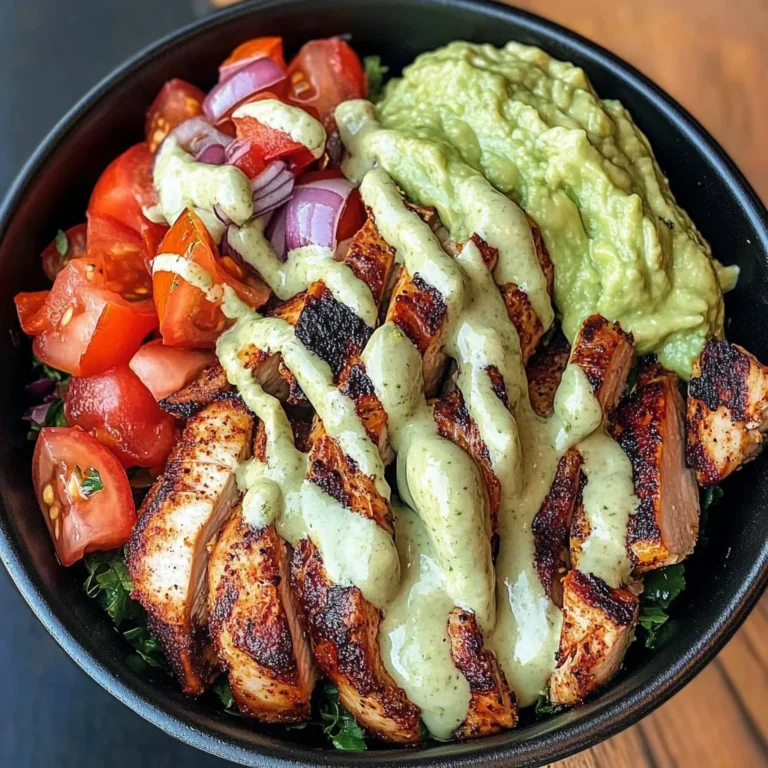 Chipotle Lime Chicken Bowl With Avocado Crema