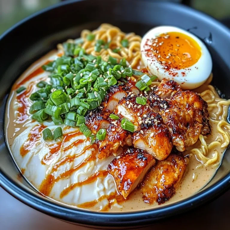 Fiery Chicken Ramen With Creamy Garlic Sauce