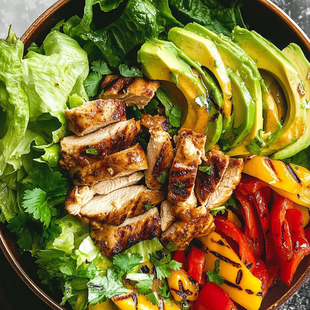 Grilled Chili Lime Chicken Fajita Salad
