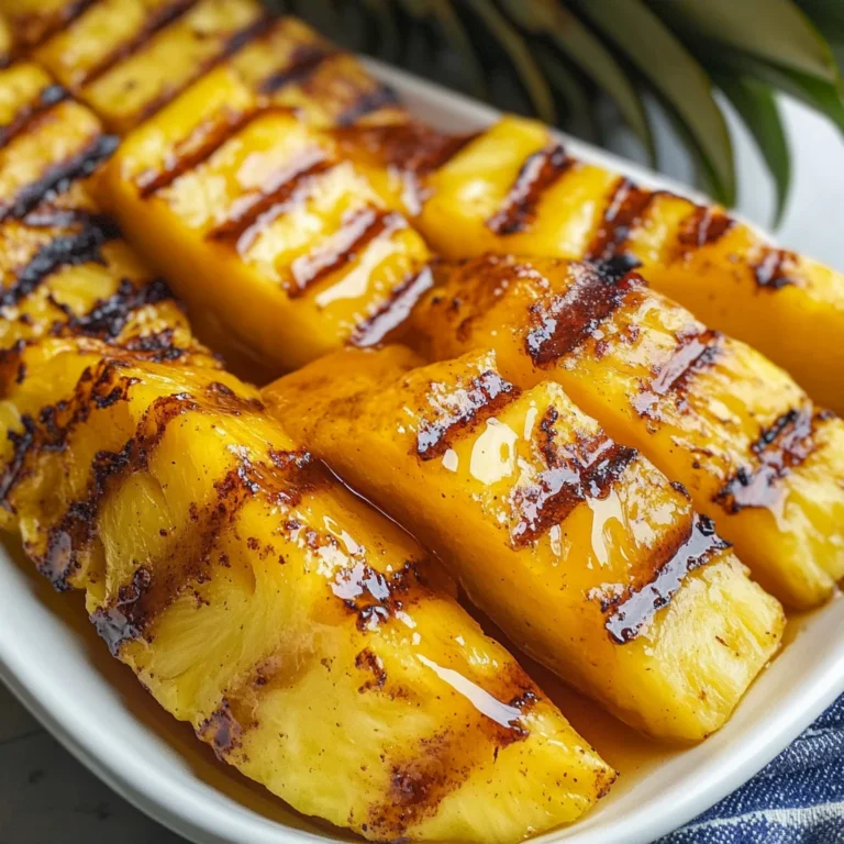 Grilled Pinapple with Cinnamon Honey Drizzle