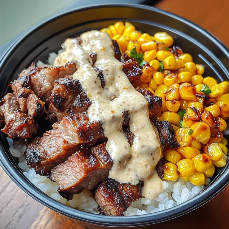 Korean Bbq Beef Bowl With Corn & Creamy Sauce