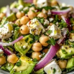 Chickpea Feta Avocado Salad