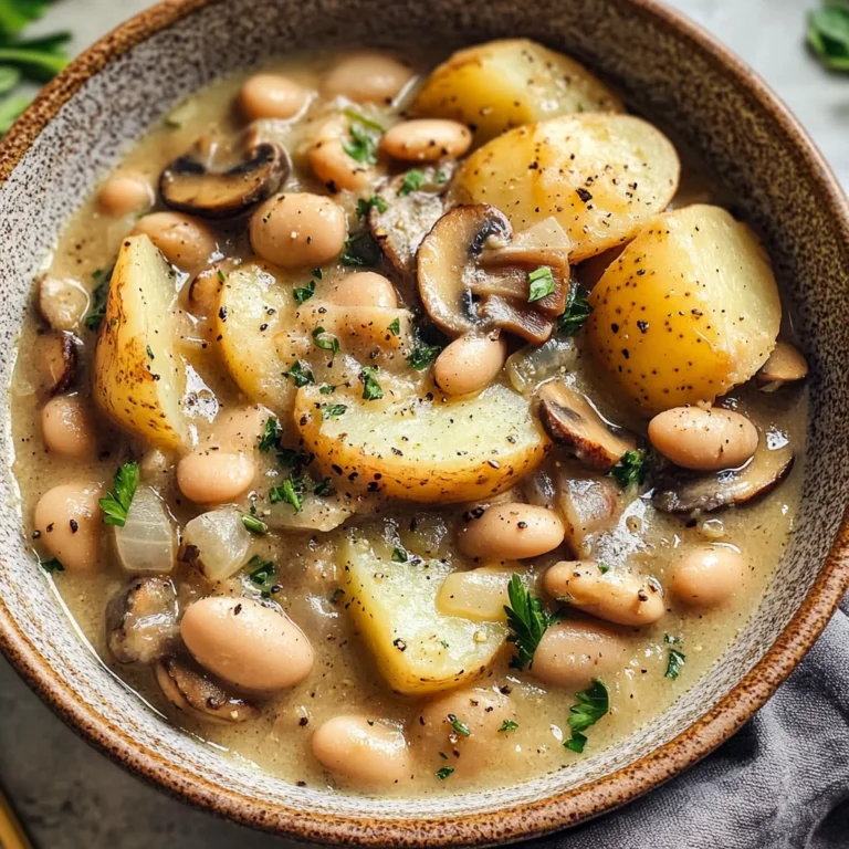 Cozy White Bean Mushroom Stew (Vegan)