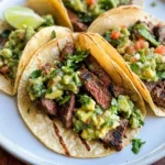 Grilled Steak Tacos with Avocado Salsa