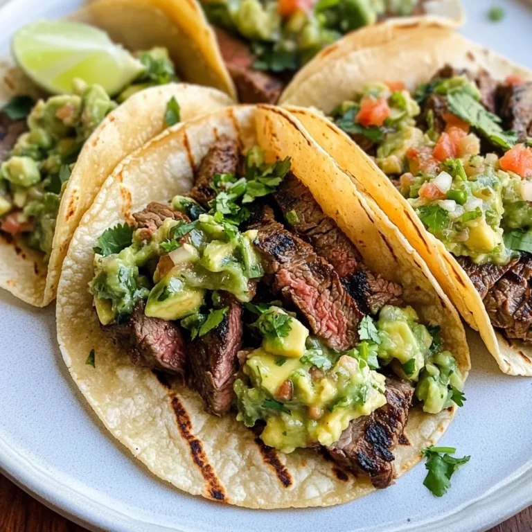 Grilled Steak Tacos with Avocado Salsa