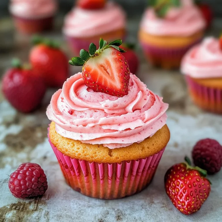 Strawberry Cupcakes with Strawberry Buttercream Frosting