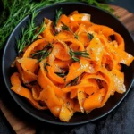 Carrot Ribbons in Rosemary Butter Sauce