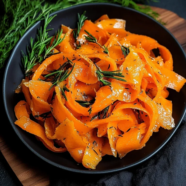 Carrot Ribbons in Rosemary Butter Sauce