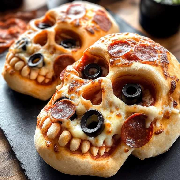 Cheesy Halloween Pizza Skulls