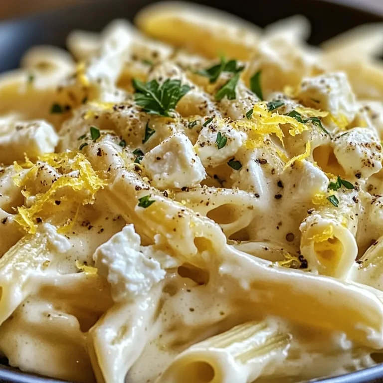 Creamy Lemon Feta Pasta Recipe