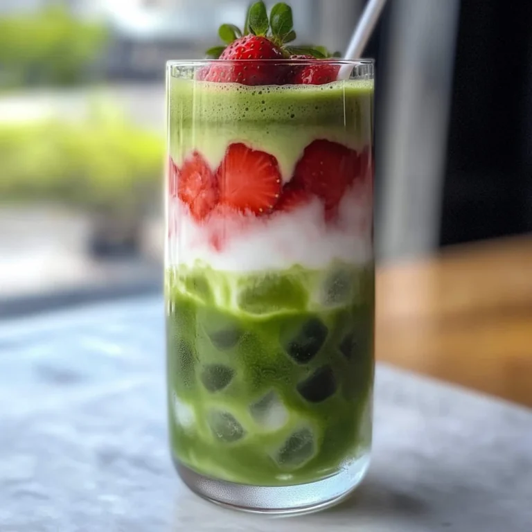 Easy 5-min. Strawberry Matcha Latte