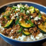 Greek-Style Beef and Zucchini Rice Bowl