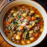 Italian Vegetable Soup with Spicy Sausage