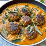 Turkey Meatballs in Pumpkin Sage Sauce