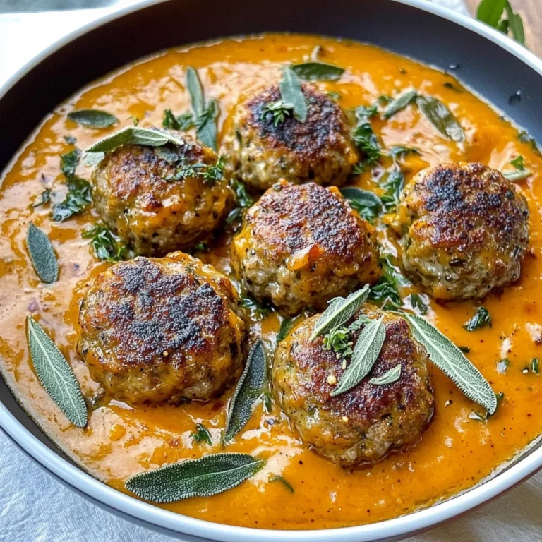 Turkey Meatballs in Pumpkin Sage Sauce