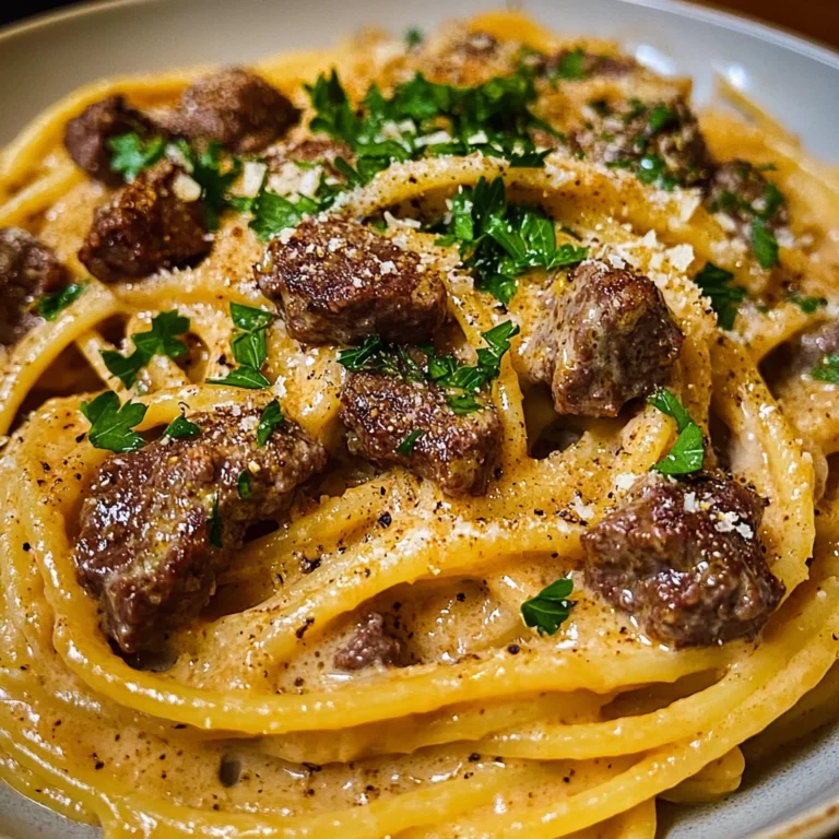 Cajun Beef Spaghetti in Creamy Three-Cheese Parmesan Sauce